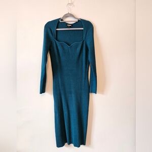 Express Teal Long Sleeve Knit Dress